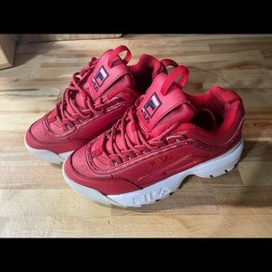 FILA red Disruptor. Some wear…see photos